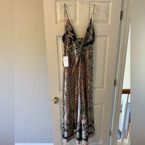 Black and Multicolor Paisley Maxi Dress